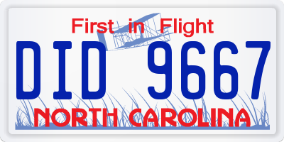 NC license plate DID9667