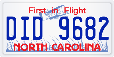 NC license plate DID9682