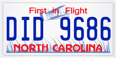 NC license plate DID9686