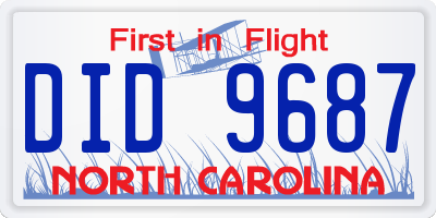 NC license plate DID9687