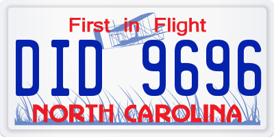 NC license plate DID9696