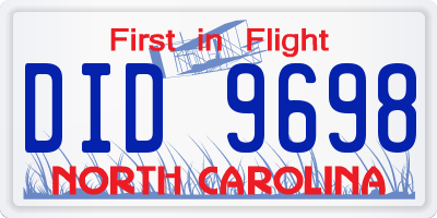 NC license plate DID9698
