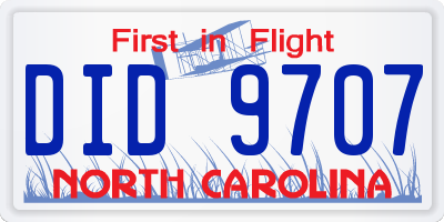 NC license plate DID9707