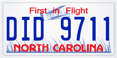 NC license plate DID9711