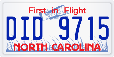 NC license plate DID9715