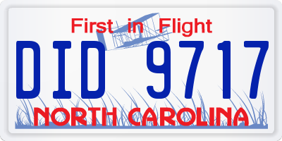 NC license plate DID9717