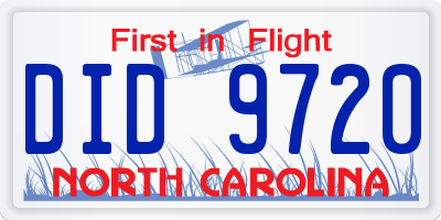 NC license plate DID9720