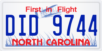 NC license plate DID9744