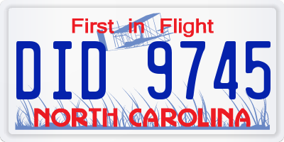 NC license plate DID9745