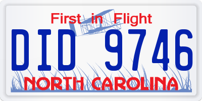 NC license plate DID9746
