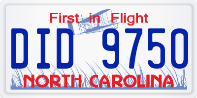 NC license plate DID9750