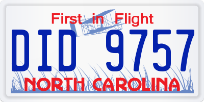 NC license plate DID9757