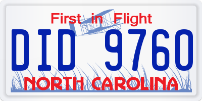NC license plate DID9760