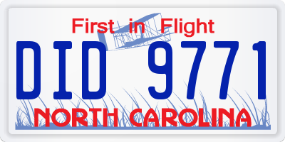 NC license plate DID9771