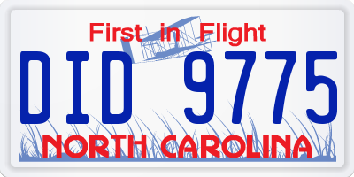 NC license plate DID9775