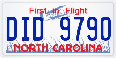 NC license plate DID9790