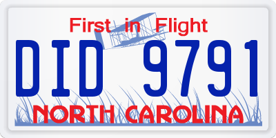 NC license plate DID9791
