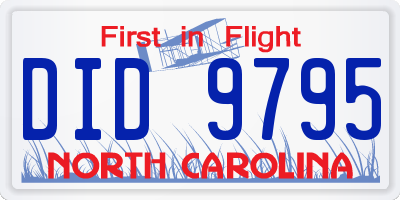 NC license plate DID9795
