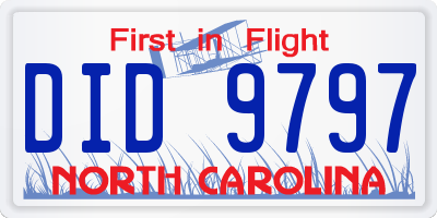 NC license plate DID9797