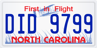 NC license plate DID9799