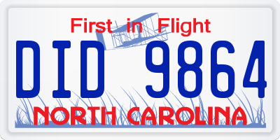 NC license plate DID9864