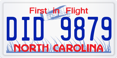 NC license plate DID9879