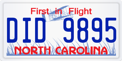 NC license plate DID9895