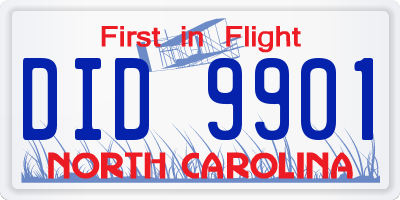 NC license plate DID9901