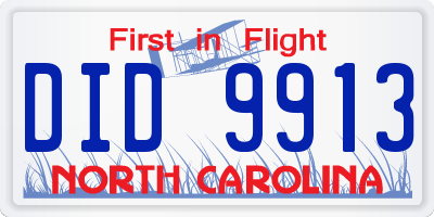 NC license plate DID9913