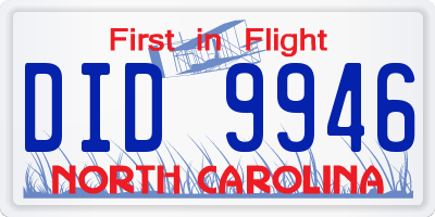 NC license plate DID9946