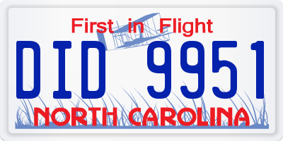 NC license plate DID9951