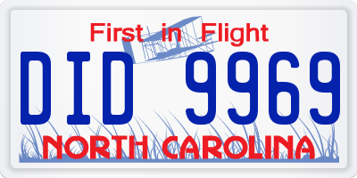 NC license plate DID9969