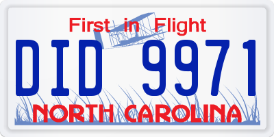 NC license plate DID9971