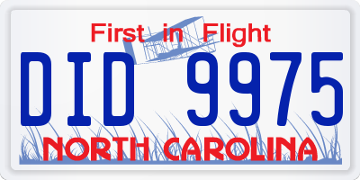 NC license plate DID9975