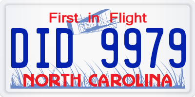 NC license plate DID9979