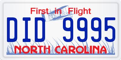 NC license plate DID9995