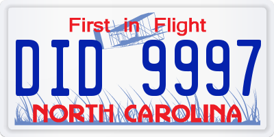 NC license plate DID9997