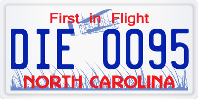 NC license plate DIE0095