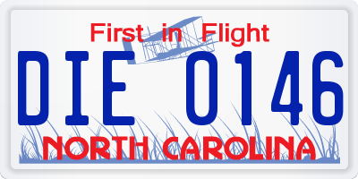 NC license plate DIE0146