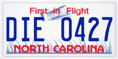 NC license plate DIE0427