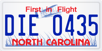 NC license plate DIE0435