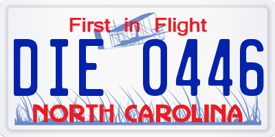 NC license plate DIE0446