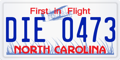 NC license plate DIE0473