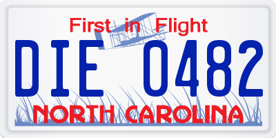 NC license plate DIE0482