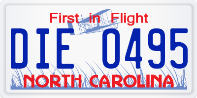NC license plate DIE0495