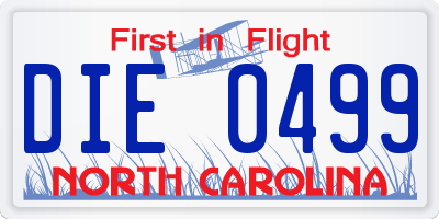 NC license plate DIE0499