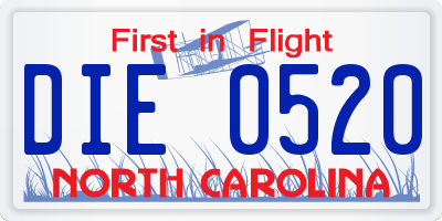 NC license plate DIE0520