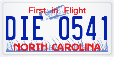 NC license plate DIE0541