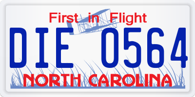 NC license plate DIE0564