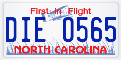 NC license plate DIE0565